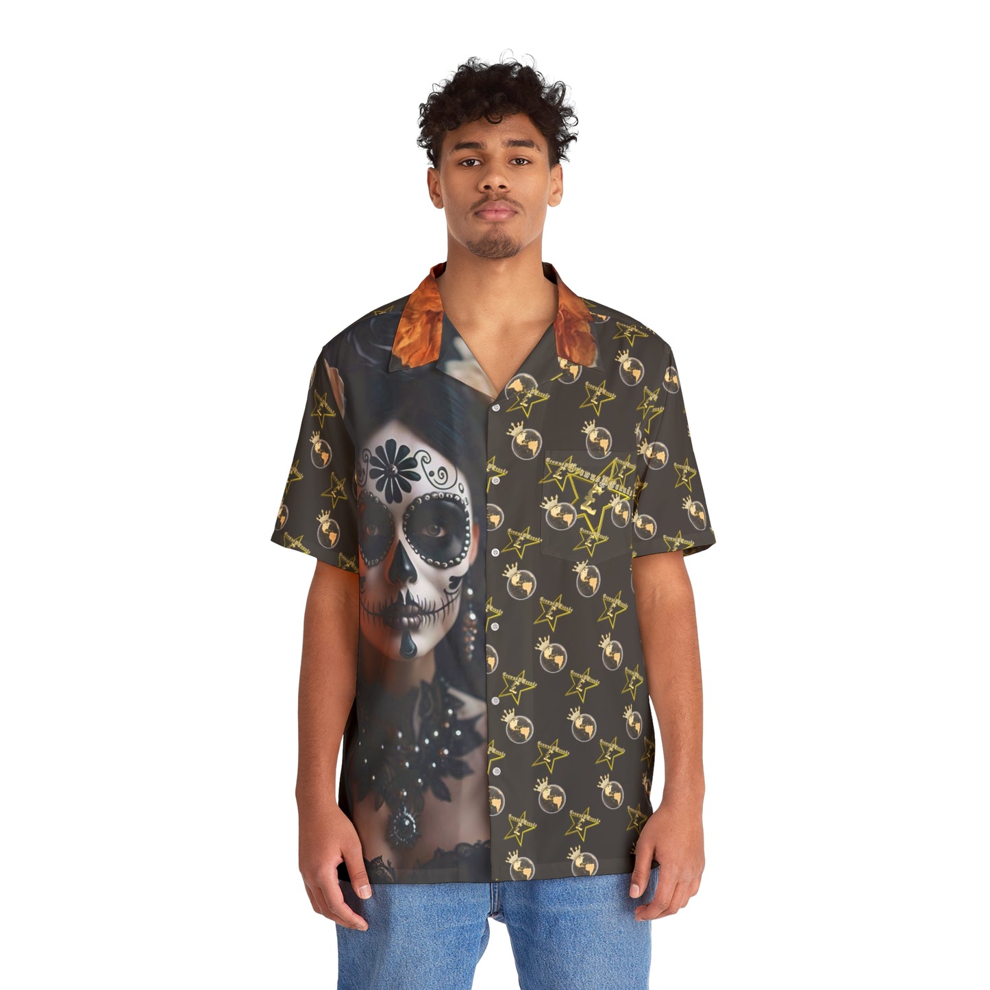 CrownsNPounds "Dia de la Muerte" button up