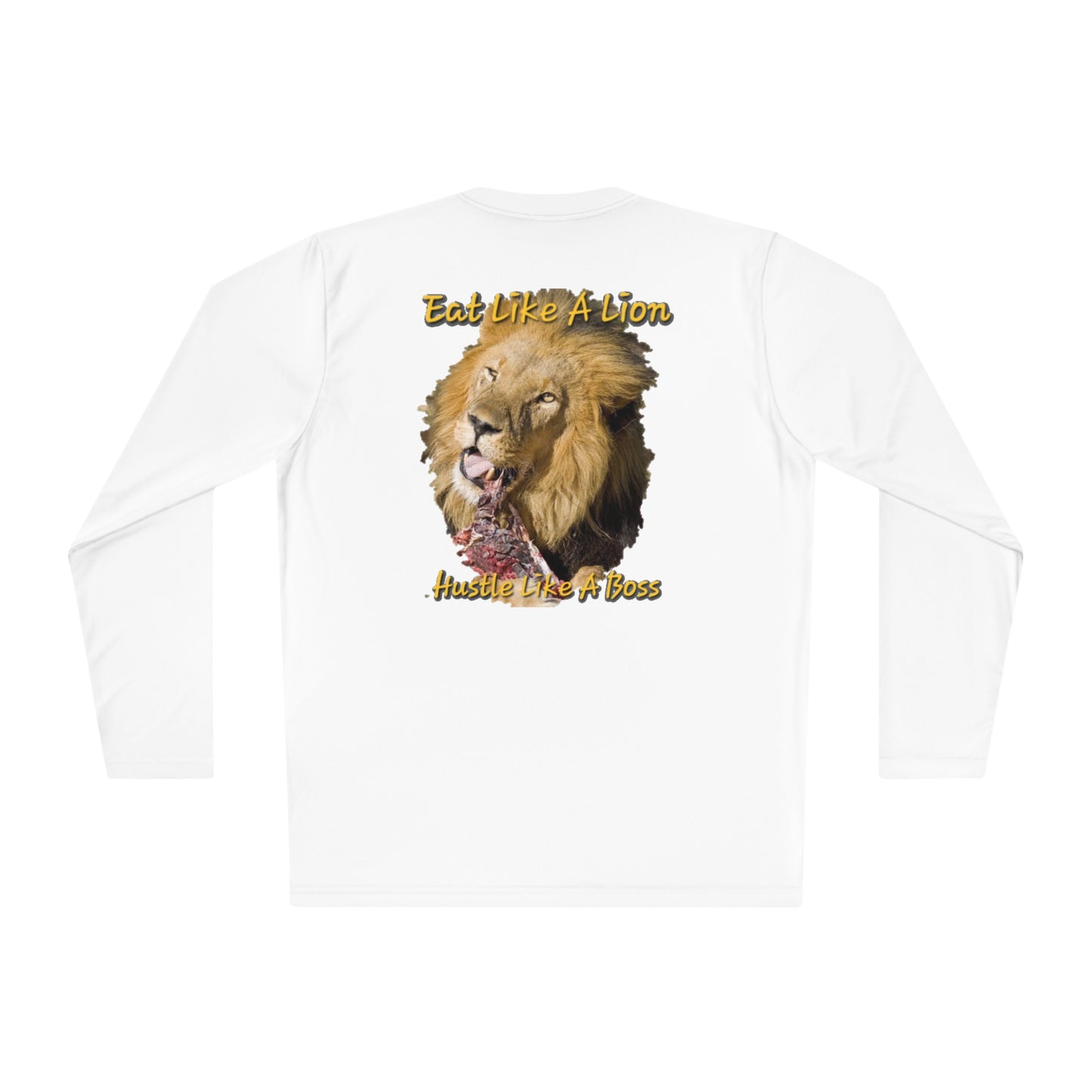 Eat Like A Lion Hustle Like A Boss Long Sleeve Logos Tee