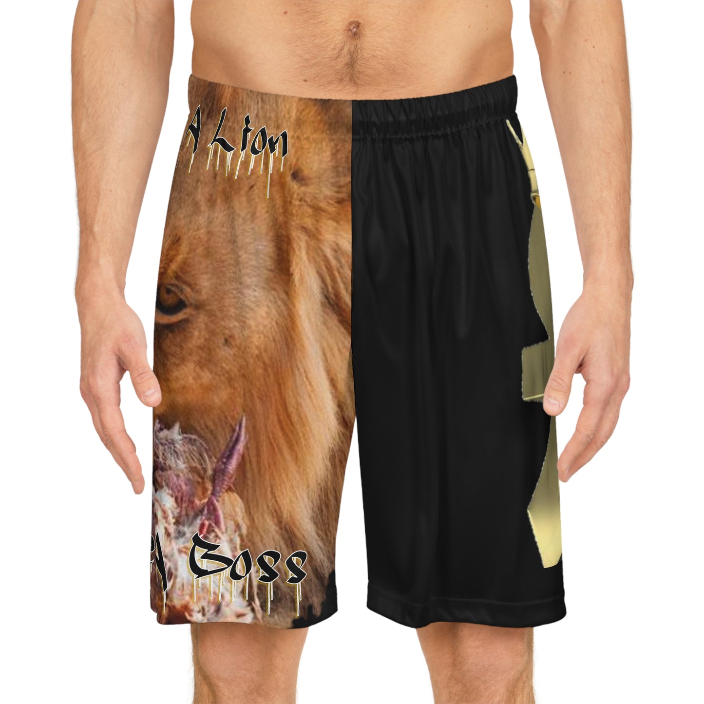 Eat Like A Lion Hustle Like A Boss Basketball Shorts