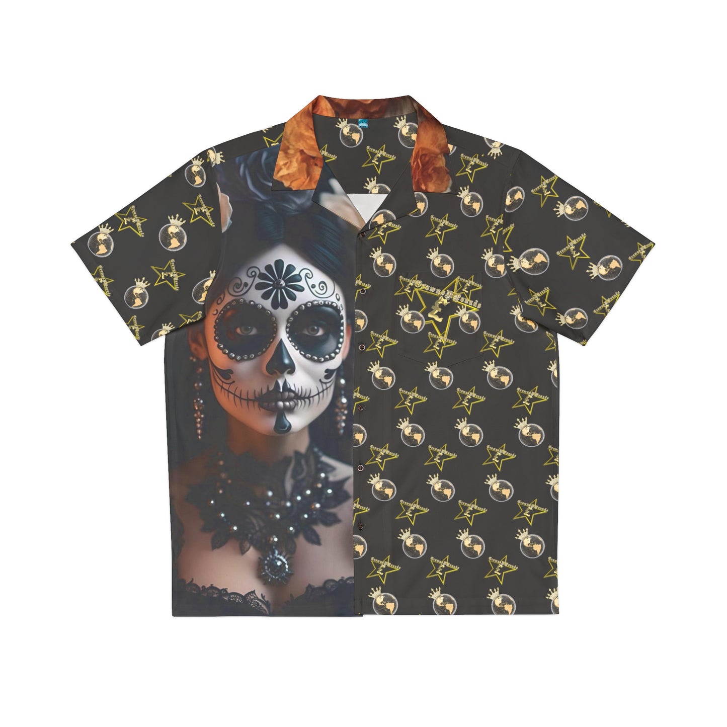 CrownsNPounds "Dia de la Muerte" button up