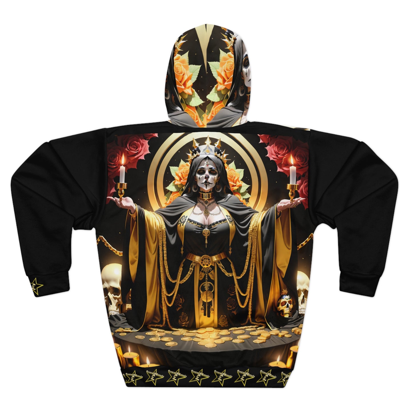 CrownsNPounds "2CandleSanta Muerte" Hoodie