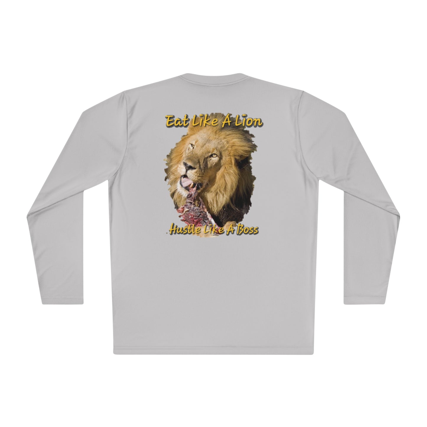 Eat Like A Lion Hustle Like A Boss Long Sleeve Logos Tee