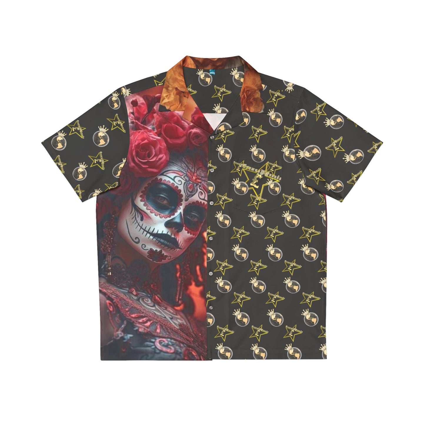 CrownsNPounds "Dia de la Muerte" button up