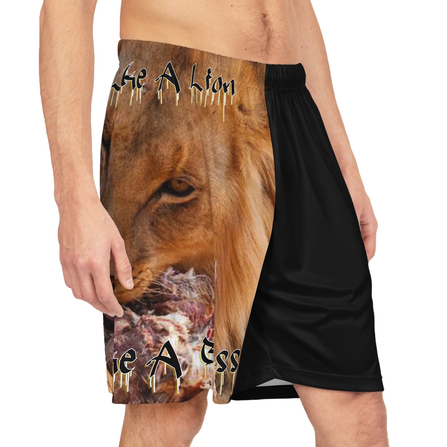 Eat Like A Lion Hustle Like A Boss Basketball Shorts