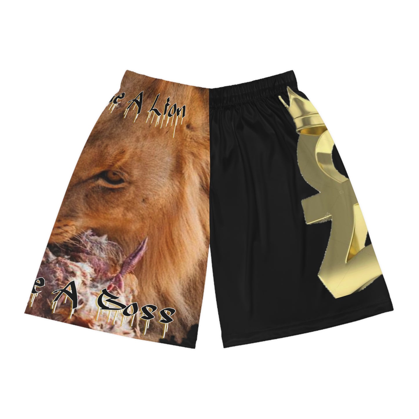 Eat Like A Lion Hustle Like A Boss Basketball Shorts